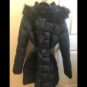 Women’s DKNY  Black size L Long Down Jacket.